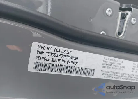 2023 Dodge Charger Gt from USA, damaged, VIN 2C3CDXHG0PH699698